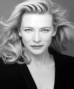 Black And White Cate Blanchett paint by number