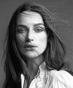 Black And White Keira Knightley paint by number