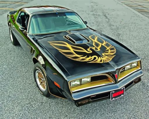 Black Classic Firebird Car paint by number
