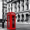 Black And White Red Phone Booth paint by numbers