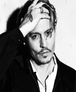 Black And White Johny Depp paint by numbers