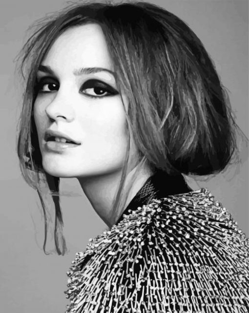 Black And White Leighton Meester paint by number