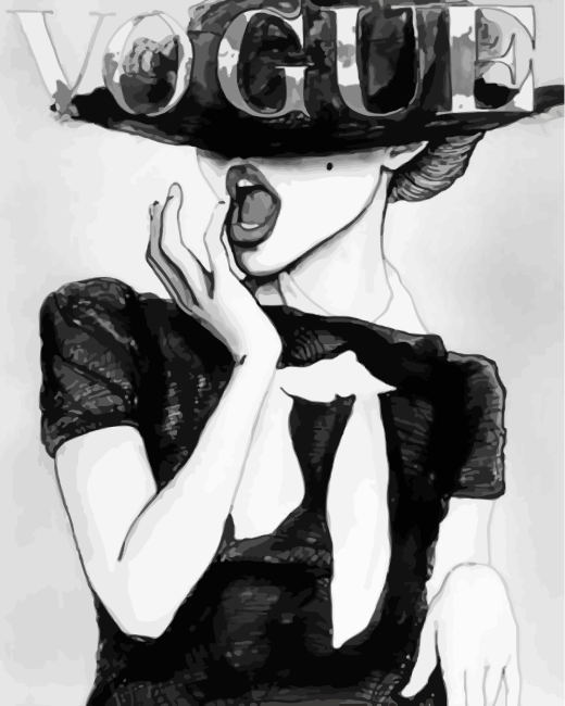 Black An White Vogue Girl paint by numbers