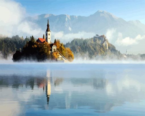 Bled Castle paint by number