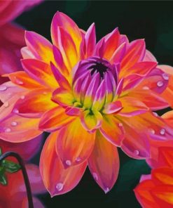 Blooming Dahlia Art paint by numbers