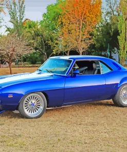 Blue Chevrolet Camaro paint by numbers