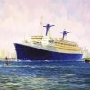Blue Cruise Ship paint by number
