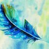 Blue Feather Bird paint by numbers