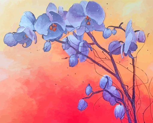 Blue Orchids Art paint by numbers