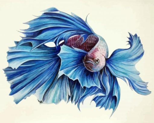Blue Siamese Fish paint by numbers