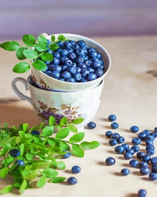 Blueberry Cup paint by number
