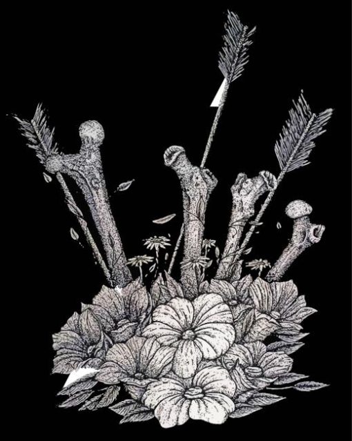 Bones With Flowers paint by number