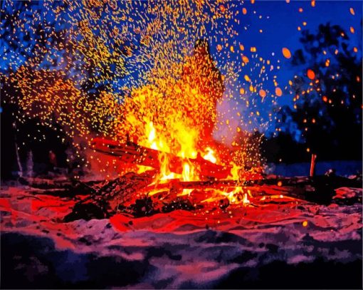 Bonfire Sparks paint by number