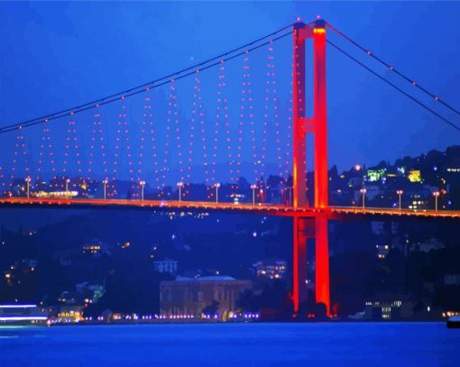 Bosphorus Bridge At Night paint by numbers
