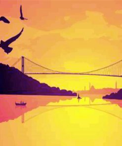 Bosphorus Bridge At Sunset Art paint by numbers