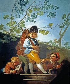 Boys Playing Soldiers Goya Art paint by number