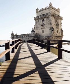 Broad Walk Belem Tower In Portugal paint by number