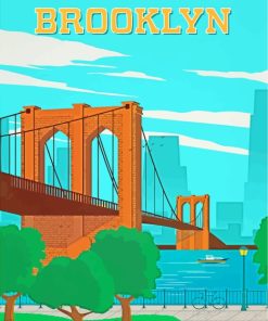 Brooklyn Bridge Poster paint by numbers