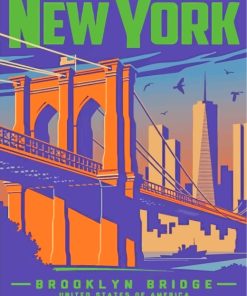 Brooklyn New York Poster paint by numbers
