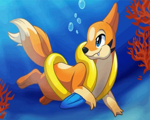 Buizel Swimming paint by numbers