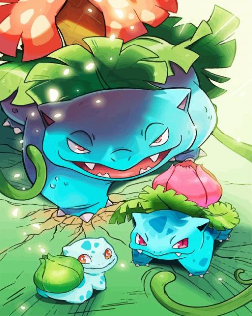 Bullbasaur Family paint by numbers
