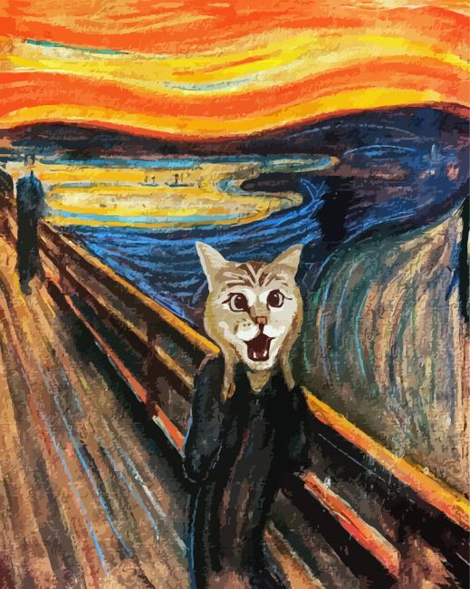 Cat Screaming Arts paint by number
