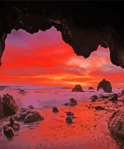 Cave Sunset paint by numbers