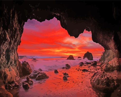 Cave Sunset paint by numbers