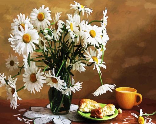 Chamomile Flowers Vase paint by numbers