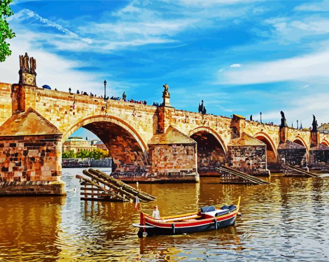 Charles Bridge Czech paint by numbers