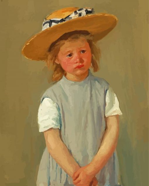 Child In A Straw Hat paint by number