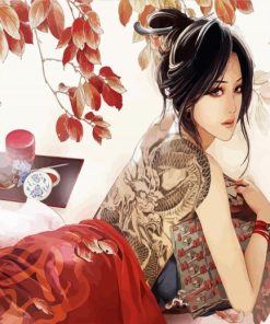 Chinese Tattooed Girl paint by number