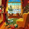 Christmas Celebration Fireplace paint by number