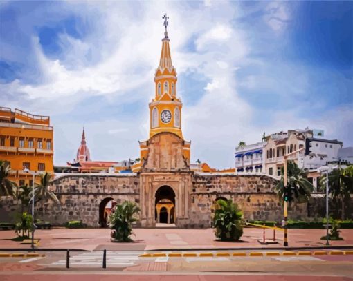 Clock Tower Monument Cartagena paint by number