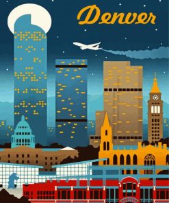 Colorado Denver City Poster paint by number