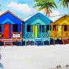 Colourful Beachhouses paint by numbers