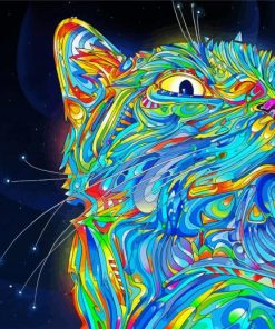 Colourful Cat Art paint by numbers