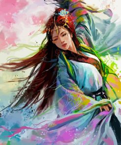 Colourful Chinese Woman Art paint by numbers