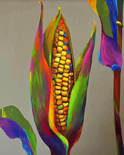 Colorful Corn paint by number