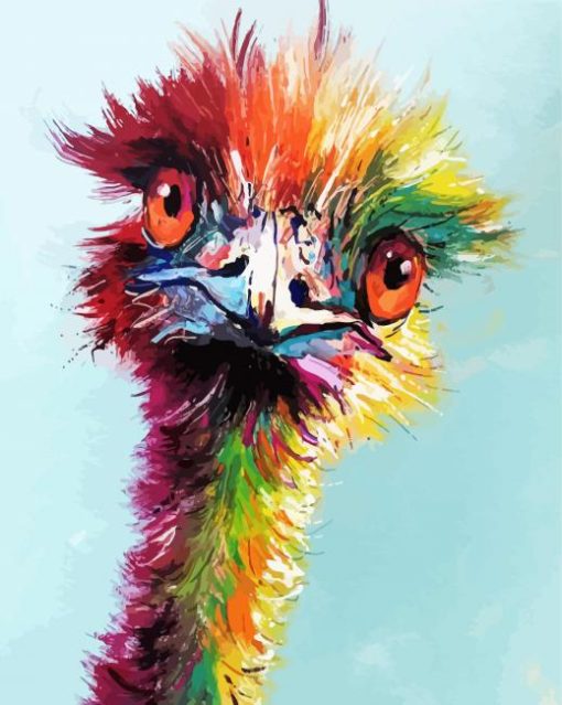Colourful Emu Head paint by numbers