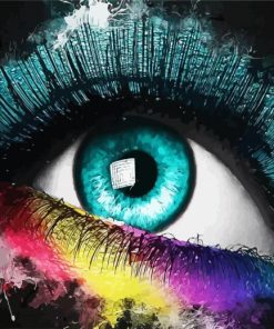 Colourful Eye Splash Art paint by numbers