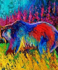 Colourful Grizzly Bear paint by numbers