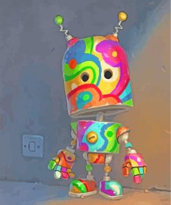Colorful Robot paint by numbers
