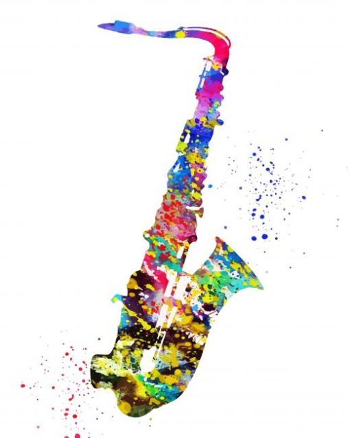 Colorful Saxophone paint by number