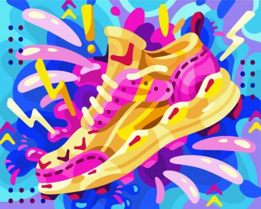 Colourful Sneaker paint by numbers