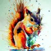 Colorful Splash Squirrel paint by number