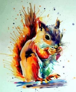 Colorful Splash Squirrel paint by number