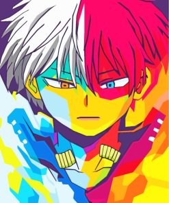Colorful Todoroki paint by numbers