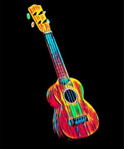 Colorful Ukulele Guitar paint by number