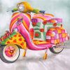 Colorful Vespa paint by numbers